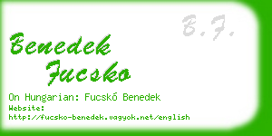 benedek fucsko business card
